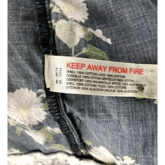 Anthropologie Womens Eyelet Micro Shorts L Black Floral Pajama Shorts Loungewear - Picture 7 of 10